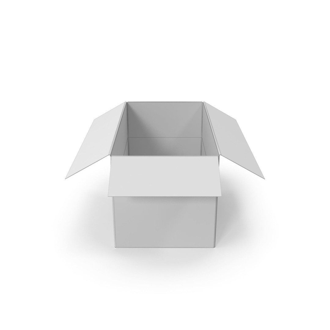 Cardboard Box 3D Model – Low Poly PBR Game Asset, FBX, OBJ - View 13