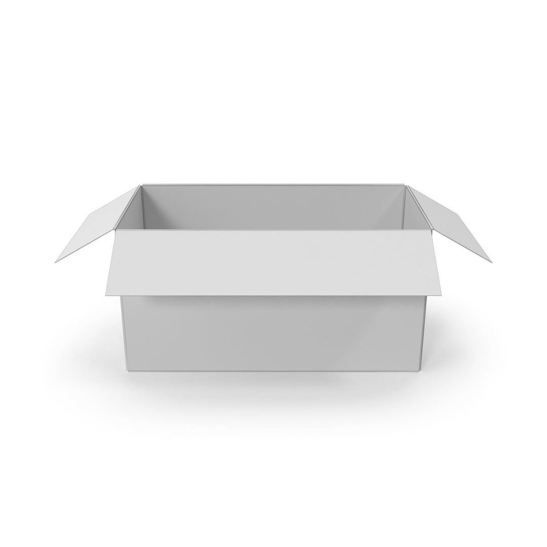 Cardboard Box 3D Model – Low Poly PBR Game Asset, FBX, OBJ - View 16