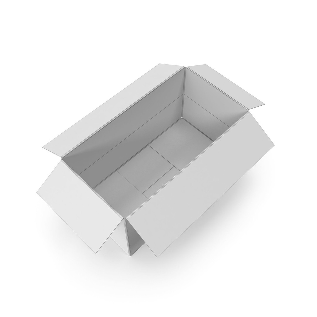Cardboard Box 3D Model – Low Poly PBR Game Asset, FBX, OBJ - View 17