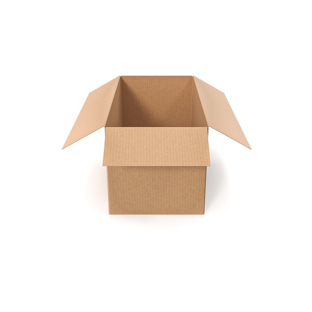 Cardboard Box 3D Model – Low Poly PBR Game Asset, FBX, OBJ - View 4
