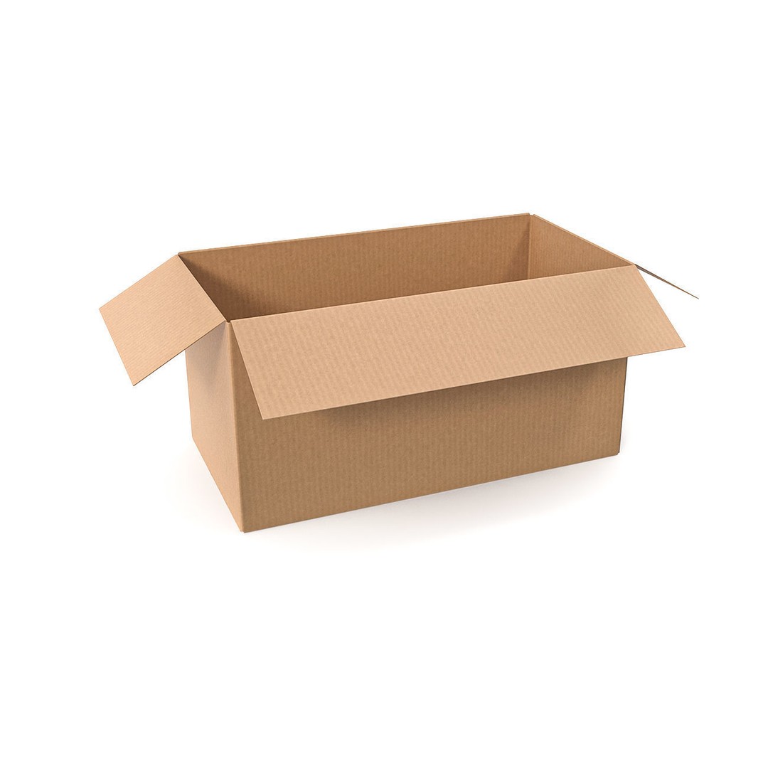 Cardboard Box 3D Model – Low Poly PBR Game Asset, FBX, OBJ - View 7