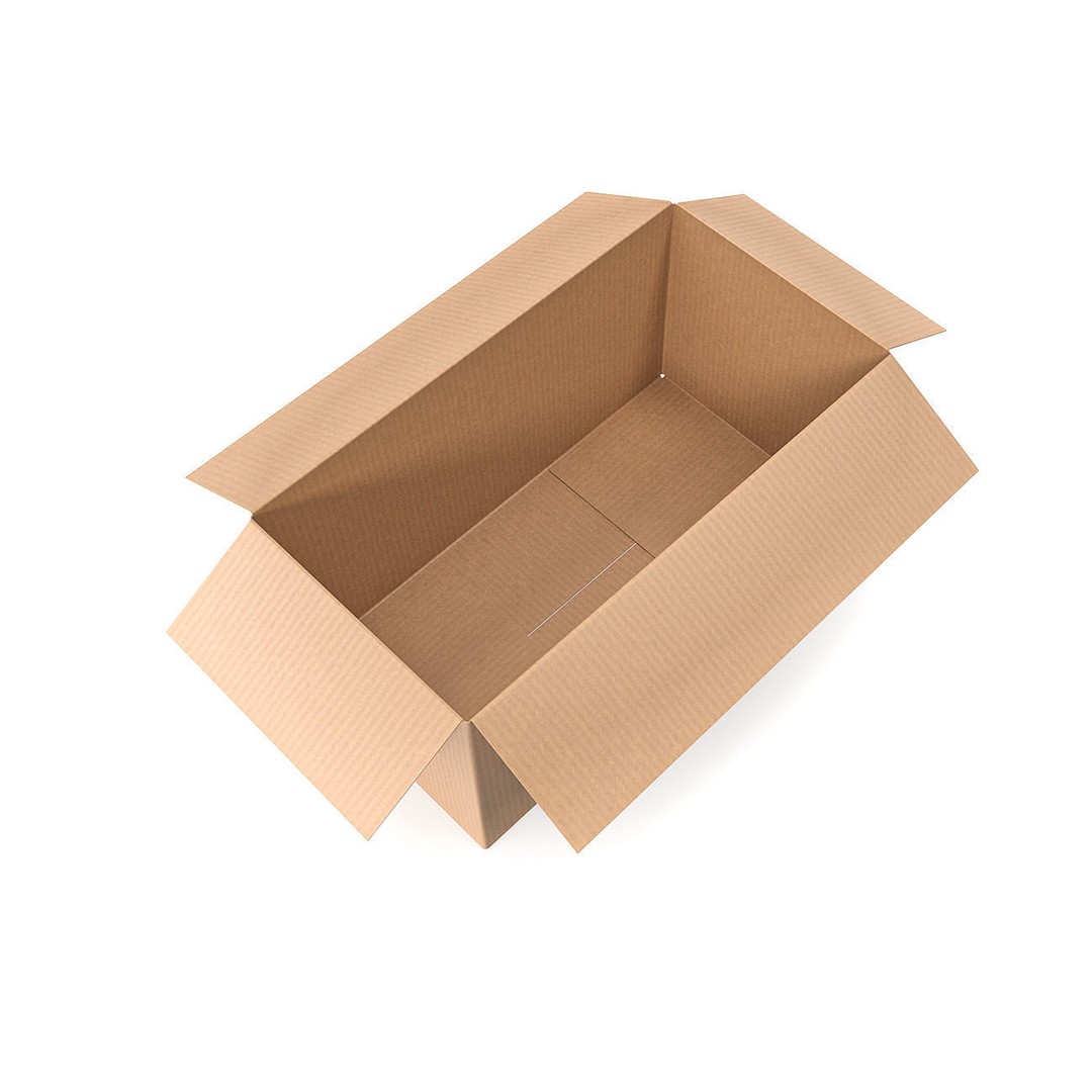 Cardboard Box 3D Model – Low Poly PBR Game Asset, FBX, OBJ - View 9