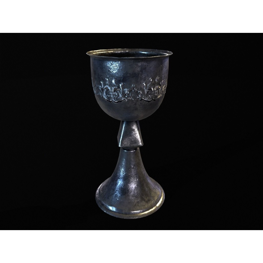 Royal Elegant Noble Chalice 3D Model – Low Poly Kitchenware, FBX, OBJ - View 11