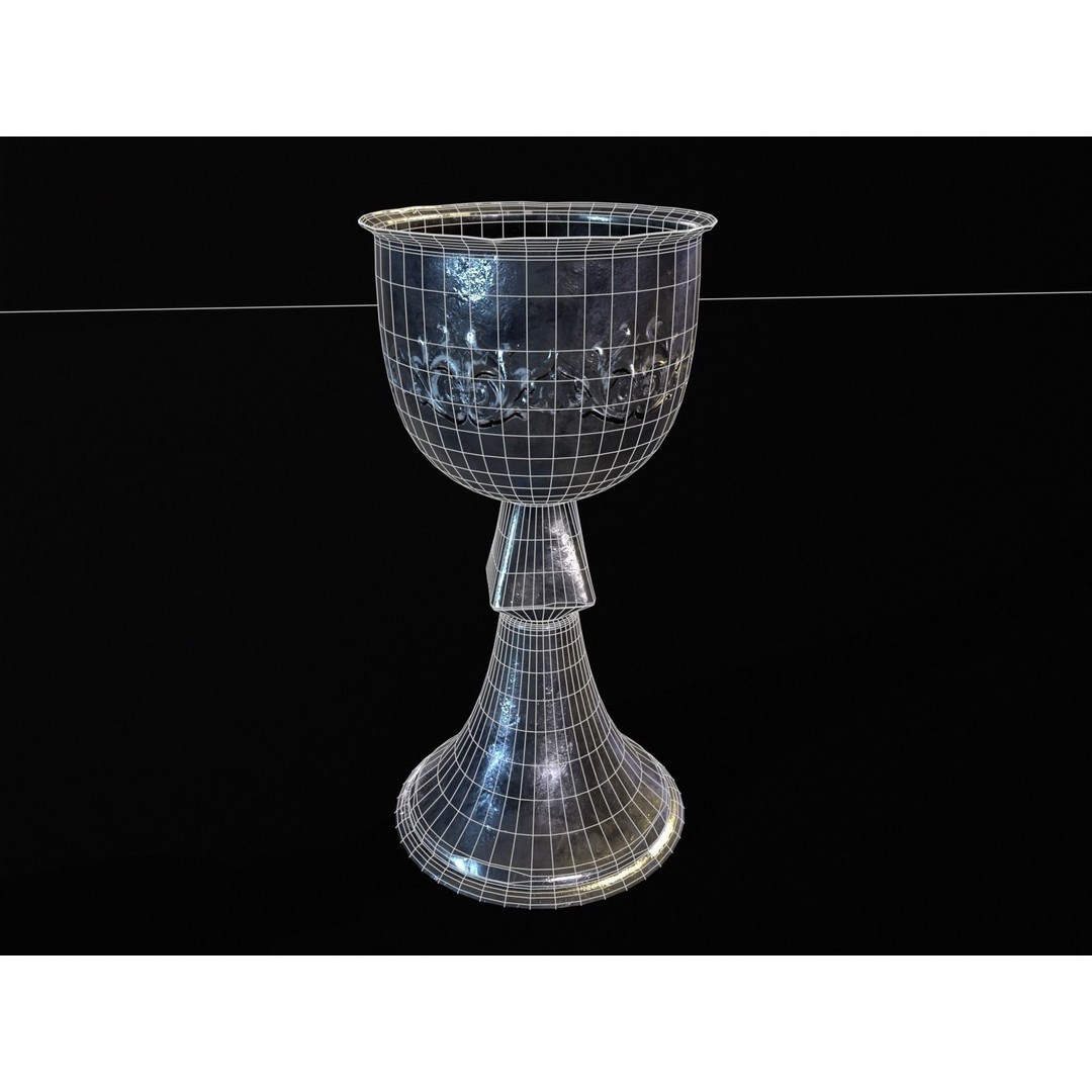 Royal Elegant Noble Chalice 3D Model – Low Poly Kitchenware, FBX, OBJ - View 12