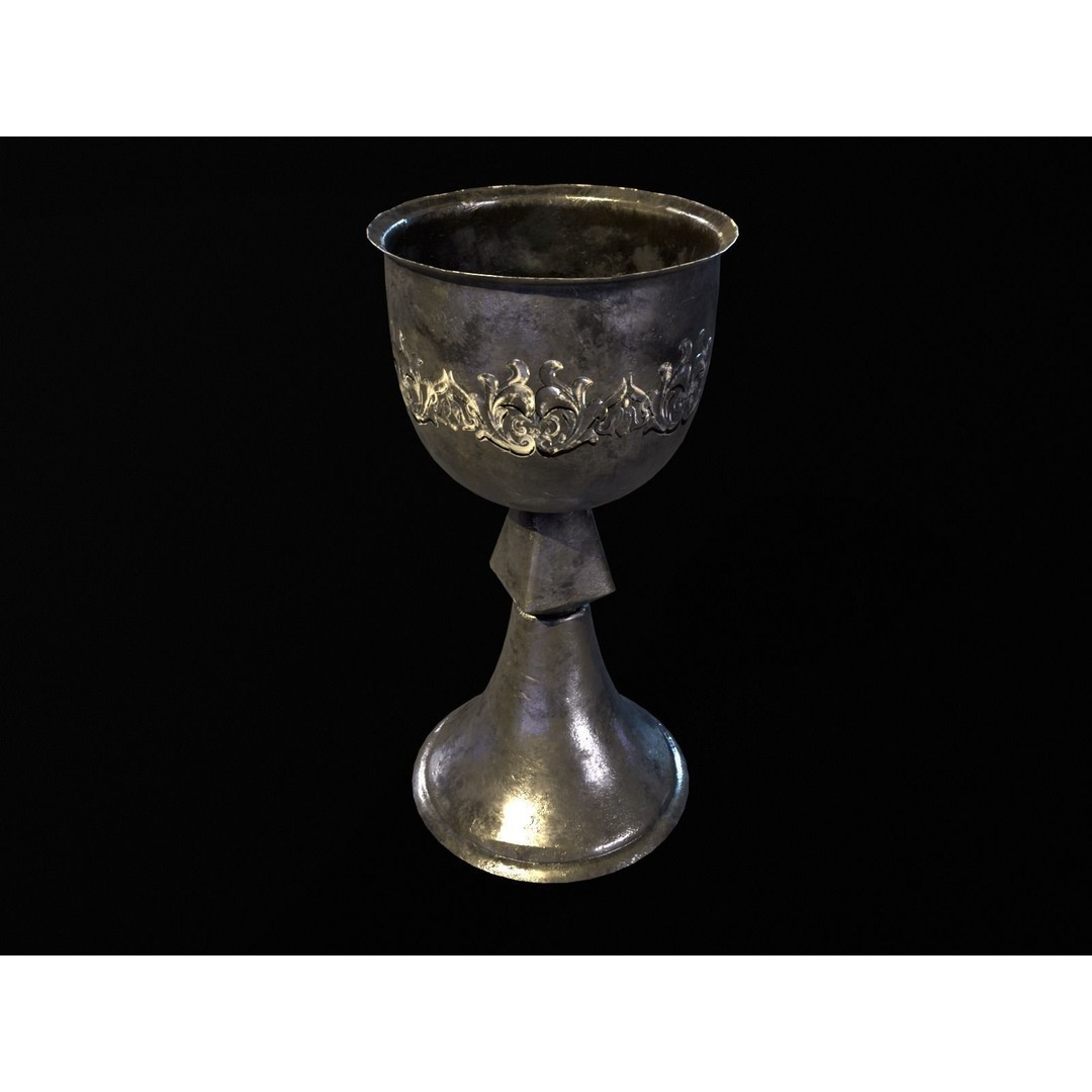 Royal Elegant Noble Chalice 3D Model – Low Poly Kitchenware, FBX, OBJ - View 15