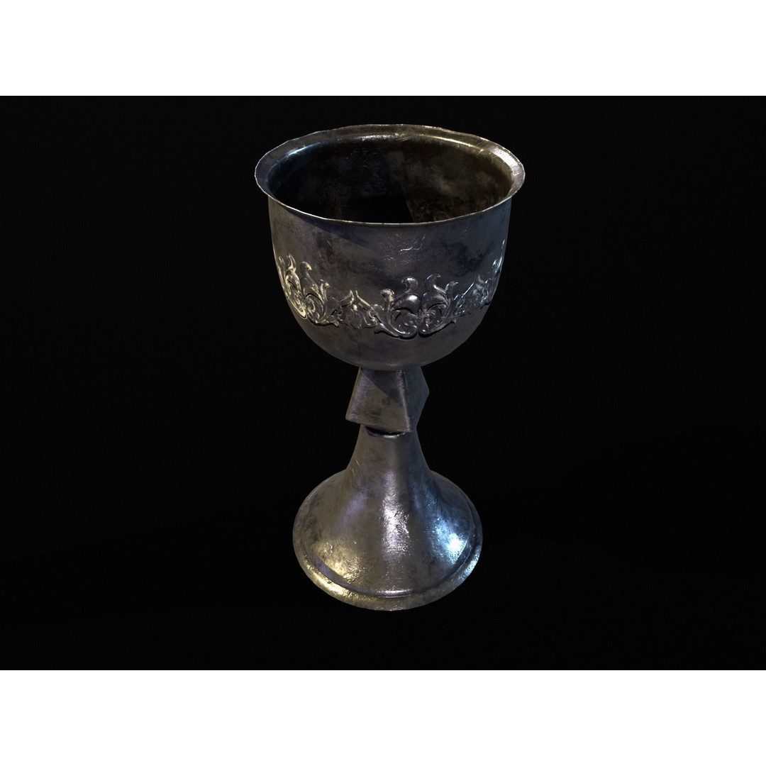 Royal Elegant Noble Chalice 3D Model – Low Poly Kitchenware, FBX, OBJ - View 17