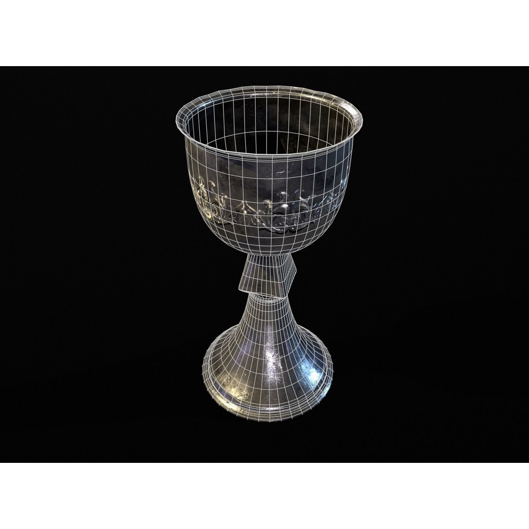 Royal Elegant Noble Chalice 3D Model – Low Poly Kitchenware, FBX, OBJ - View 18