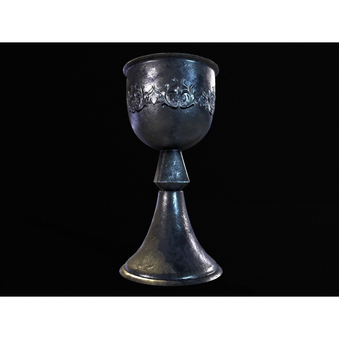 Royal Elegant Noble Chalice 3D Model – Low Poly Kitchenware, FBX, OBJ - View 19