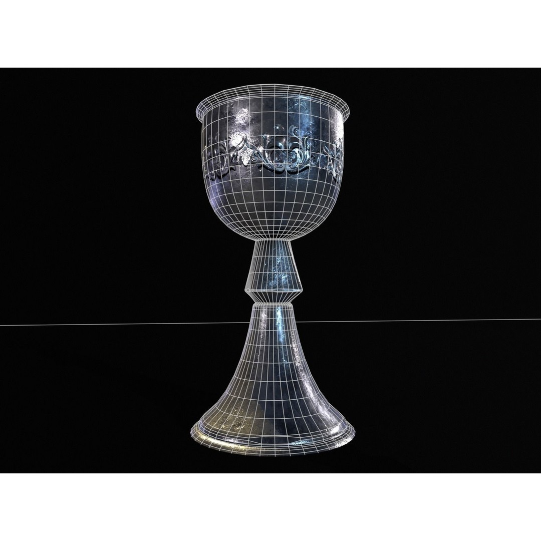Royal Elegant Noble Chalice 3D Model – Low Poly Kitchenware, FBX, OBJ - View 20