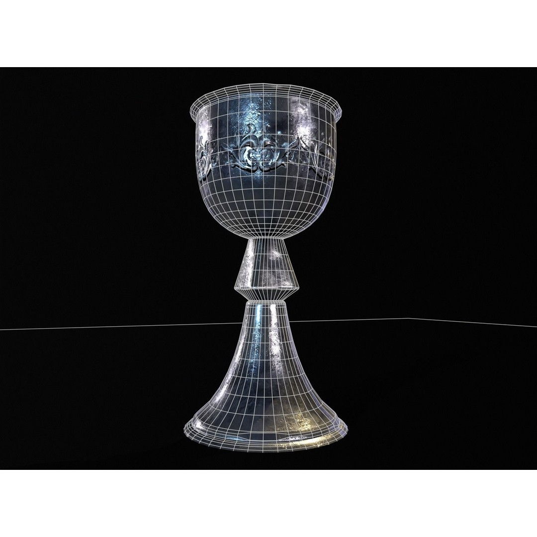 Royal Elegant Noble Chalice 3D Model – Low Poly Kitchenware, FBX, OBJ - View 22