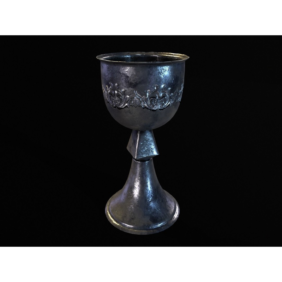 Royal Elegant Noble Chalice 3D Model – Low Poly Kitchenware, FBX, OBJ - View 5