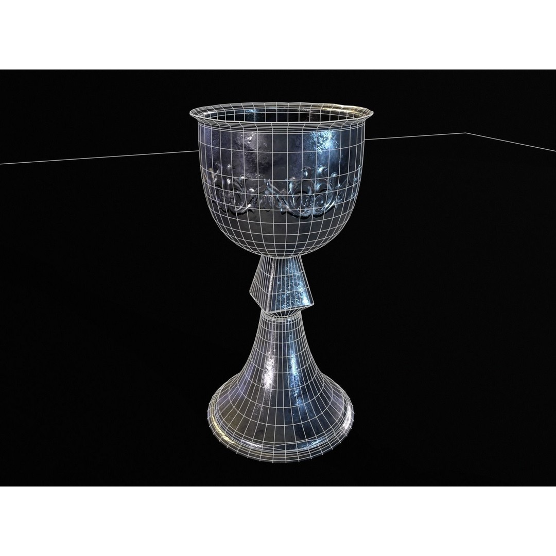 Royal Elegant Noble Chalice 3D Model – Low Poly Kitchenware, FBX, OBJ - View 6