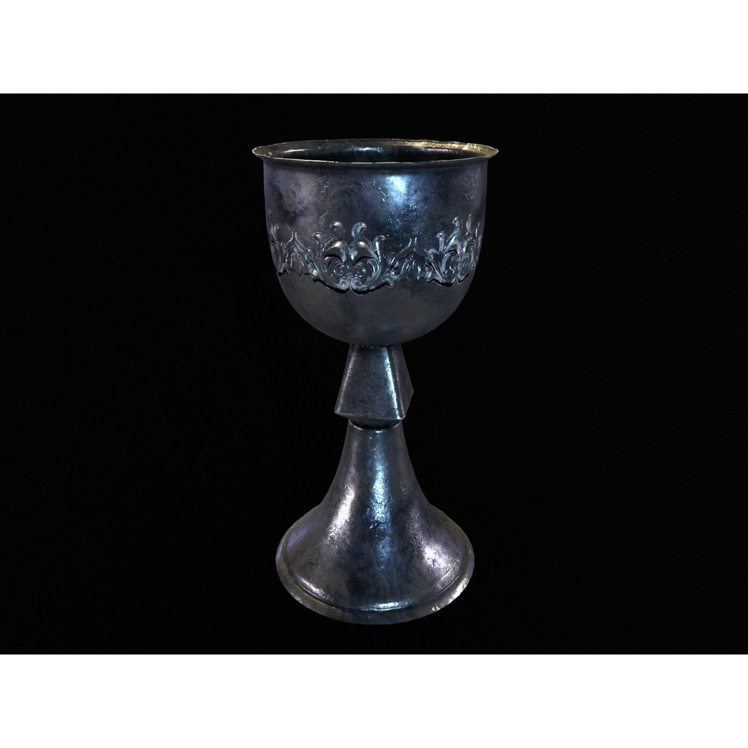 Royal Elegant Noble Chalice 3D Model – Low Poly Kitchenware, FBX, OBJ - View 7
