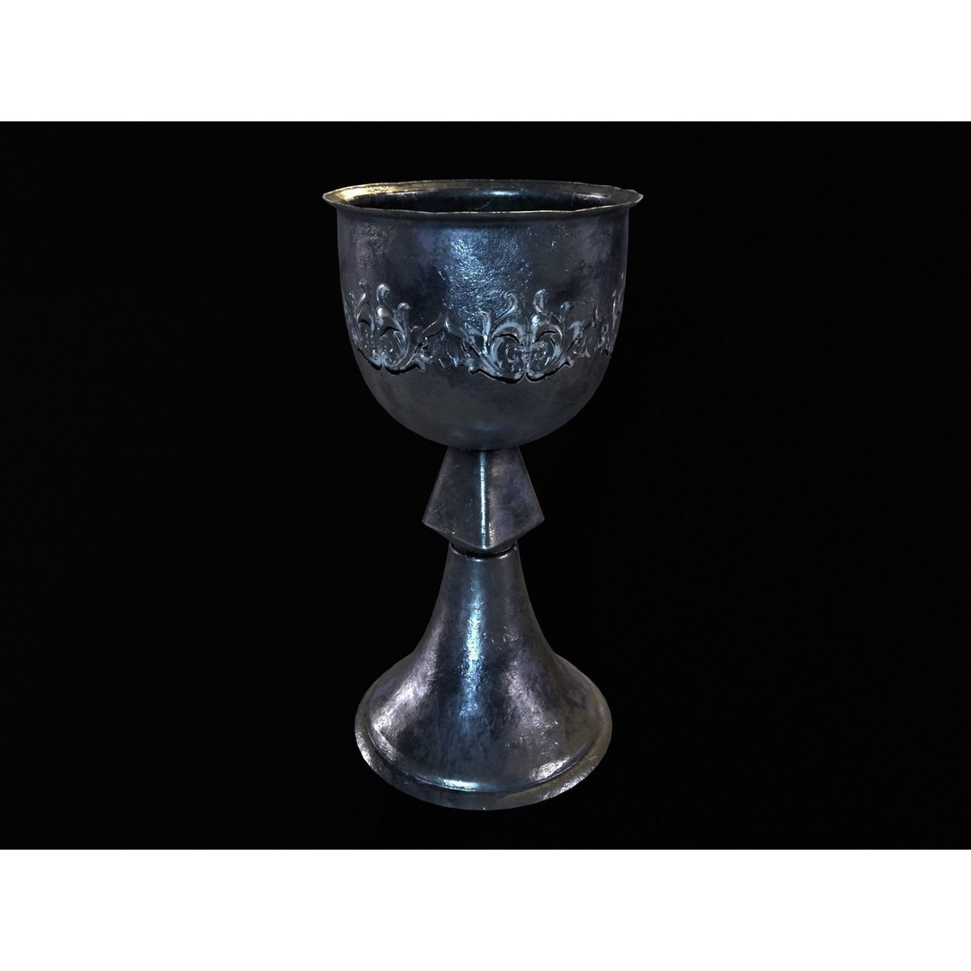 Royal Elegant Noble Chalice 3D Model – Low Poly Kitchenware, FBX, OBJ - View 9