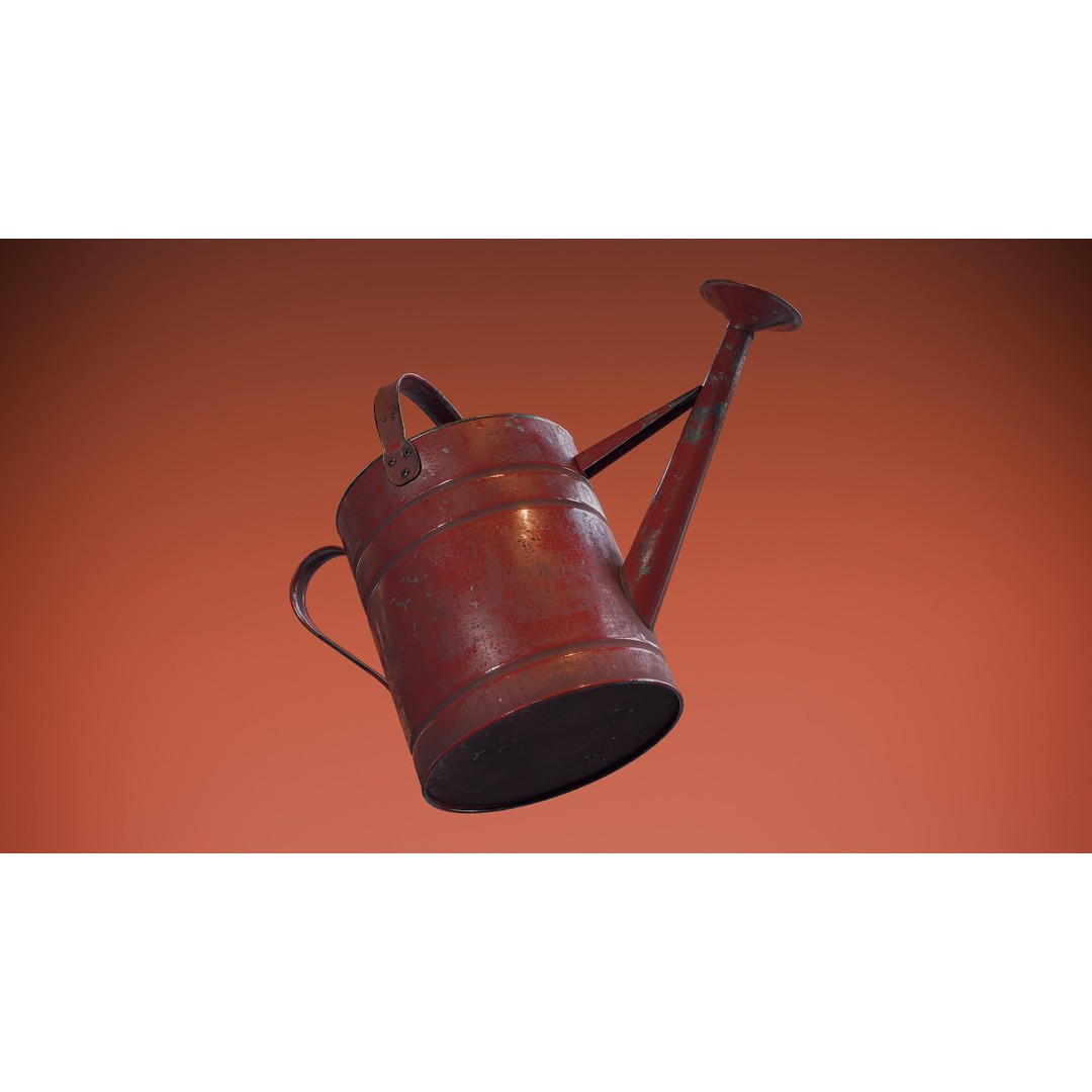 Watering Can 3D Model – Low Poly PBR Asset for Games and Visuals - View 10