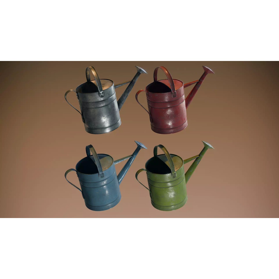 Watering Can 3D Model – Low Poly PBR Asset for Games and Visuals - View 2