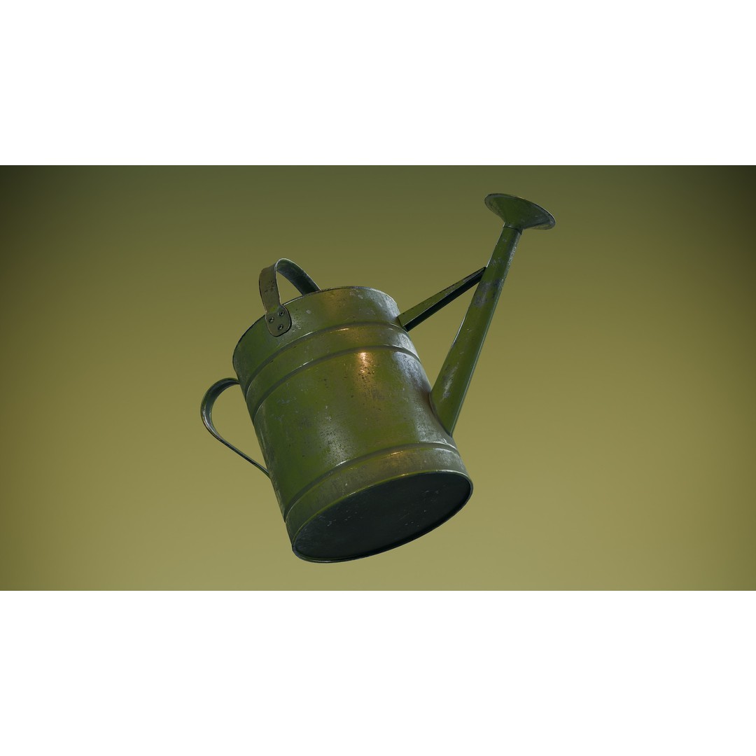 Watering Can 3D Model – Low Poly PBR Asset for Games and Visuals - View 6