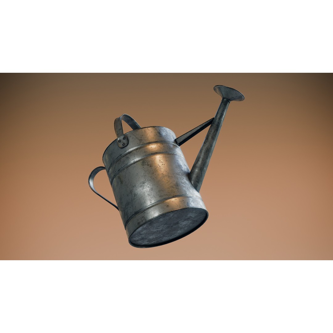 Watering Can 3D Model – Low Poly PBR Asset for Games and Visuals - View 8