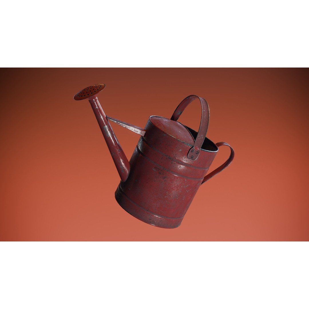 Watering Can 3D Model – Low Poly PBR Asset for Games and Visuals - View 9