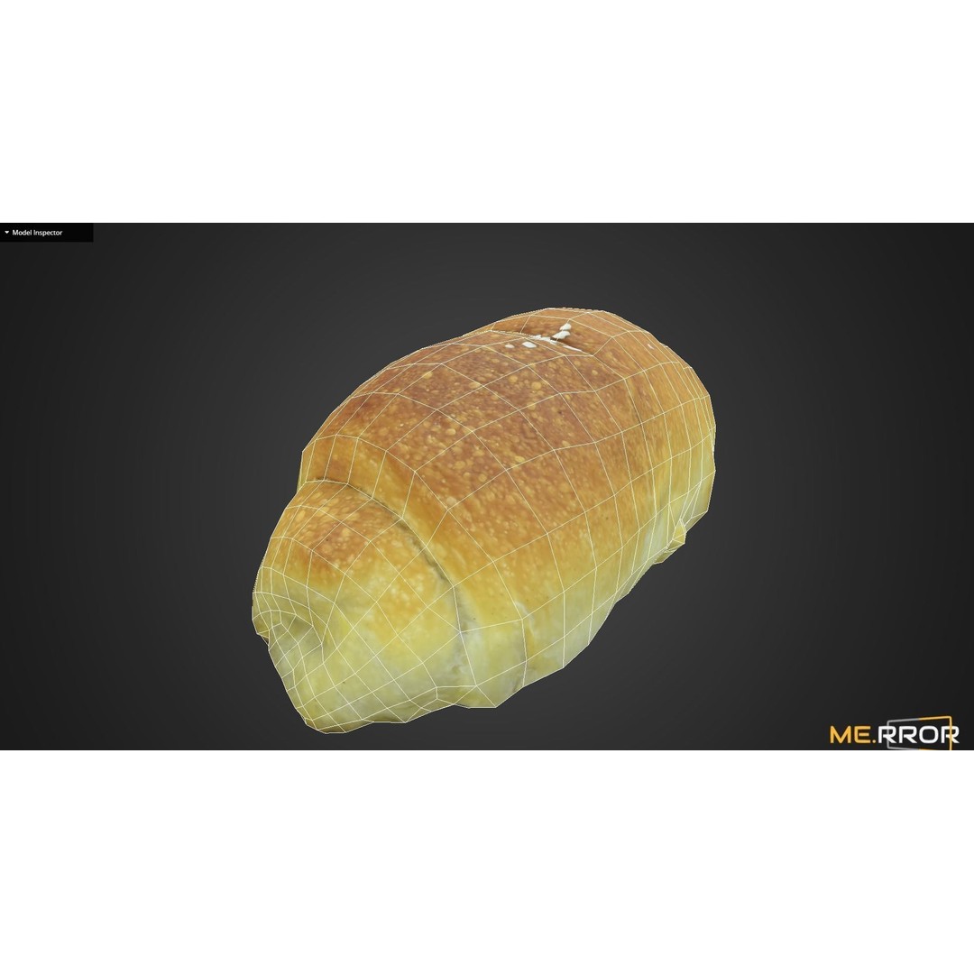 Salted Butter Roll Bread 3D Model – Low Poly Game Asset, FBX - View 10