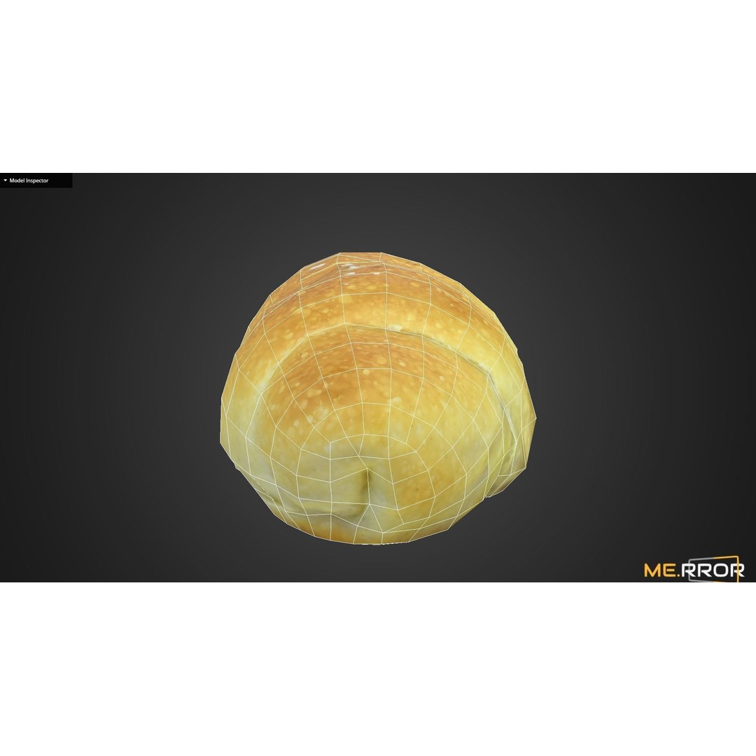 Salted Butter Roll Bread 3D Model – Low Poly Game Asset, FBX - View 12