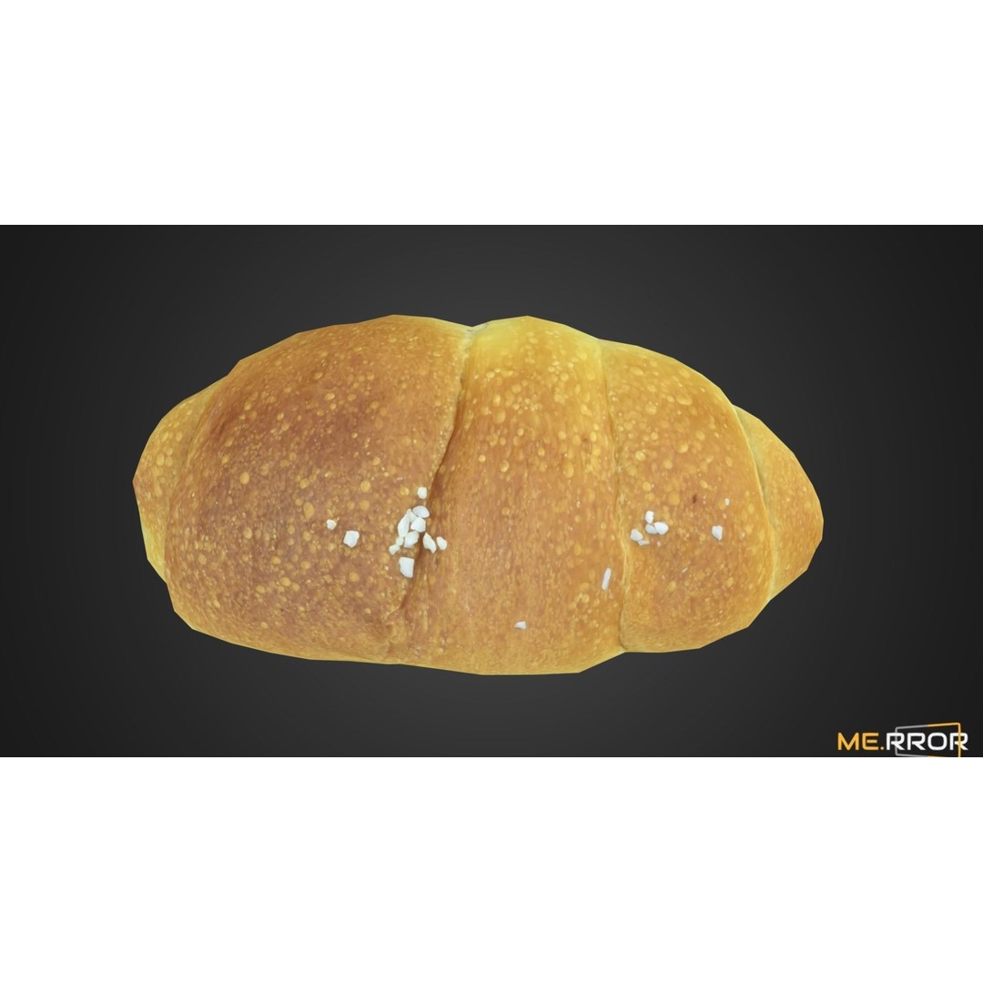 Salted Butter Roll Bread 3D Model – Low Poly Game Asset, FBX - View 6