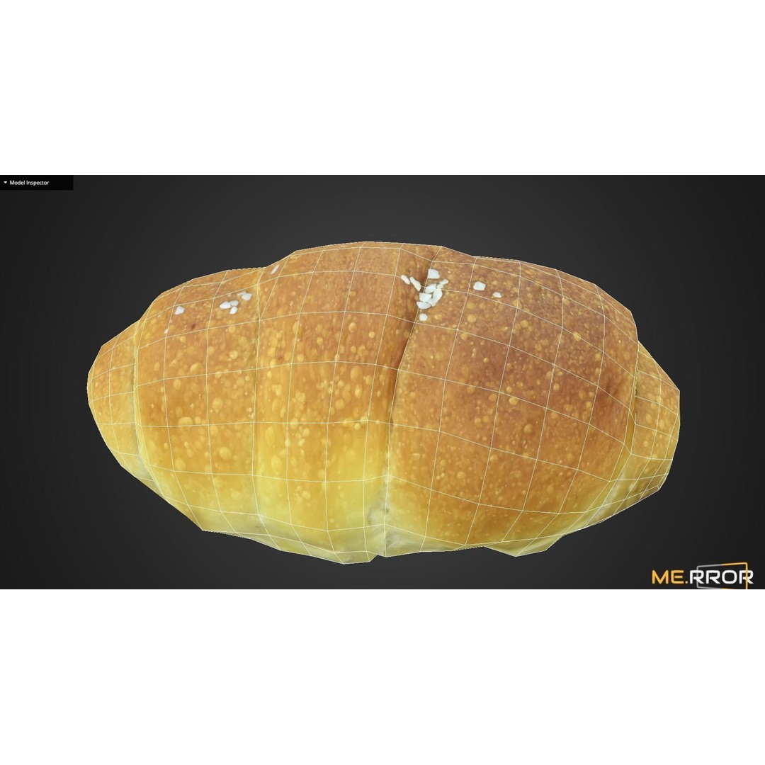 Salted Butter Roll Bread 3D Model – Low Poly Game Asset, FBX - View 9