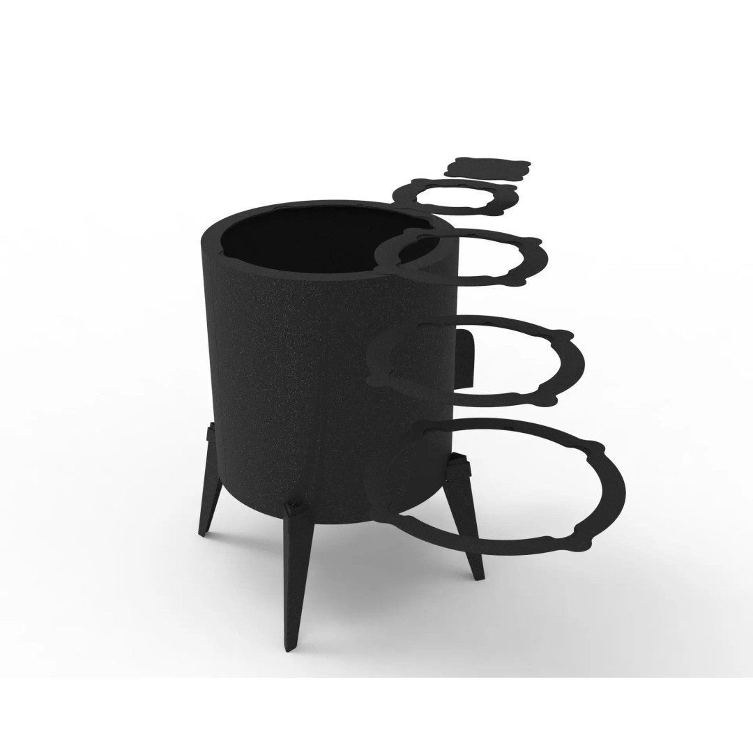 Wood Burning Stove 3D Model – Sheet Metal Fabrication Design, DXF & DWG - View 18
