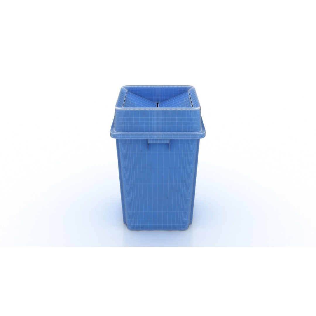 Recycling Trash Can 3D Model – Durable Plastic Container, FBX, OBJ - View 12