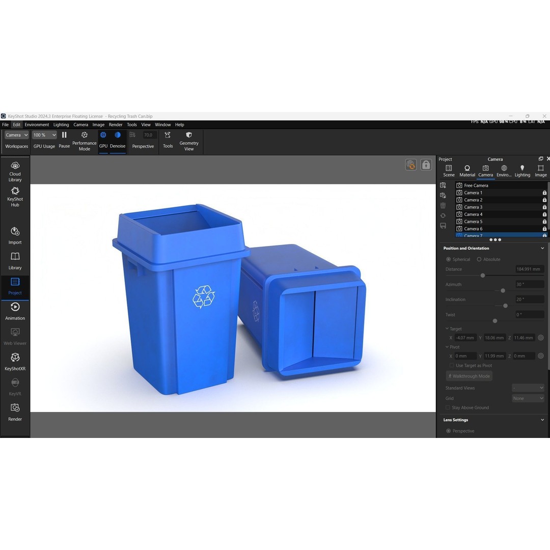 Recycling Trash Can 3D Model – Durable Plastic Container, FBX, OBJ - View 19