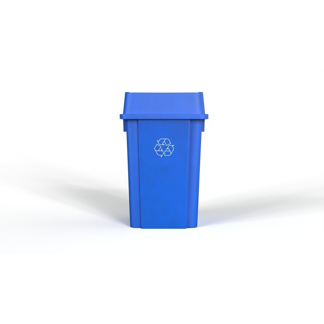 Recycling Trash Can 3D Model – Durable Plastic Container, FBX, OBJ - View 6