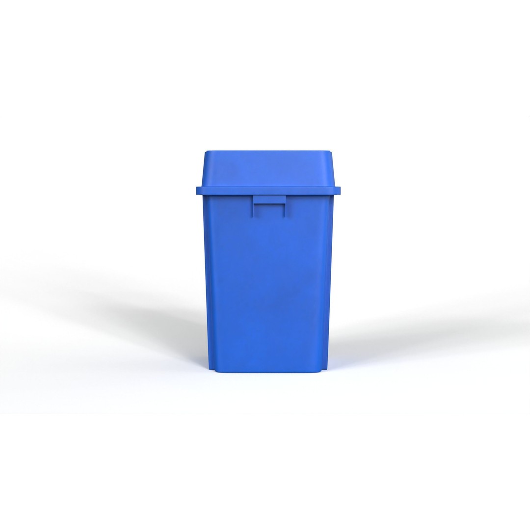 Recycling Trash Can 3D Model – Durable Plastic Container, FBX, OBJ - View 7