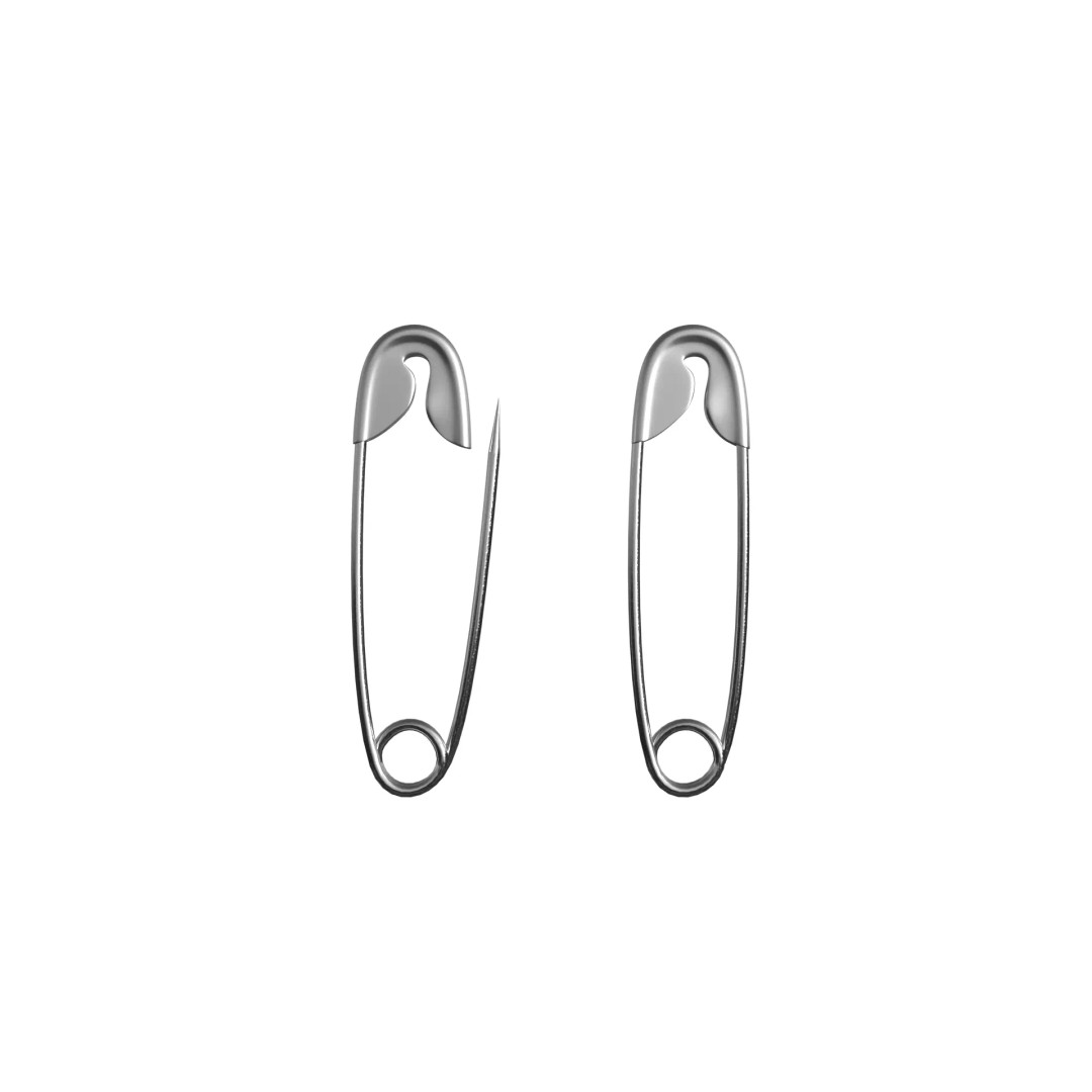 Safety Pin 3D Model – PBR Low Poly Asset, FBX, OBJ, Blender - View 2