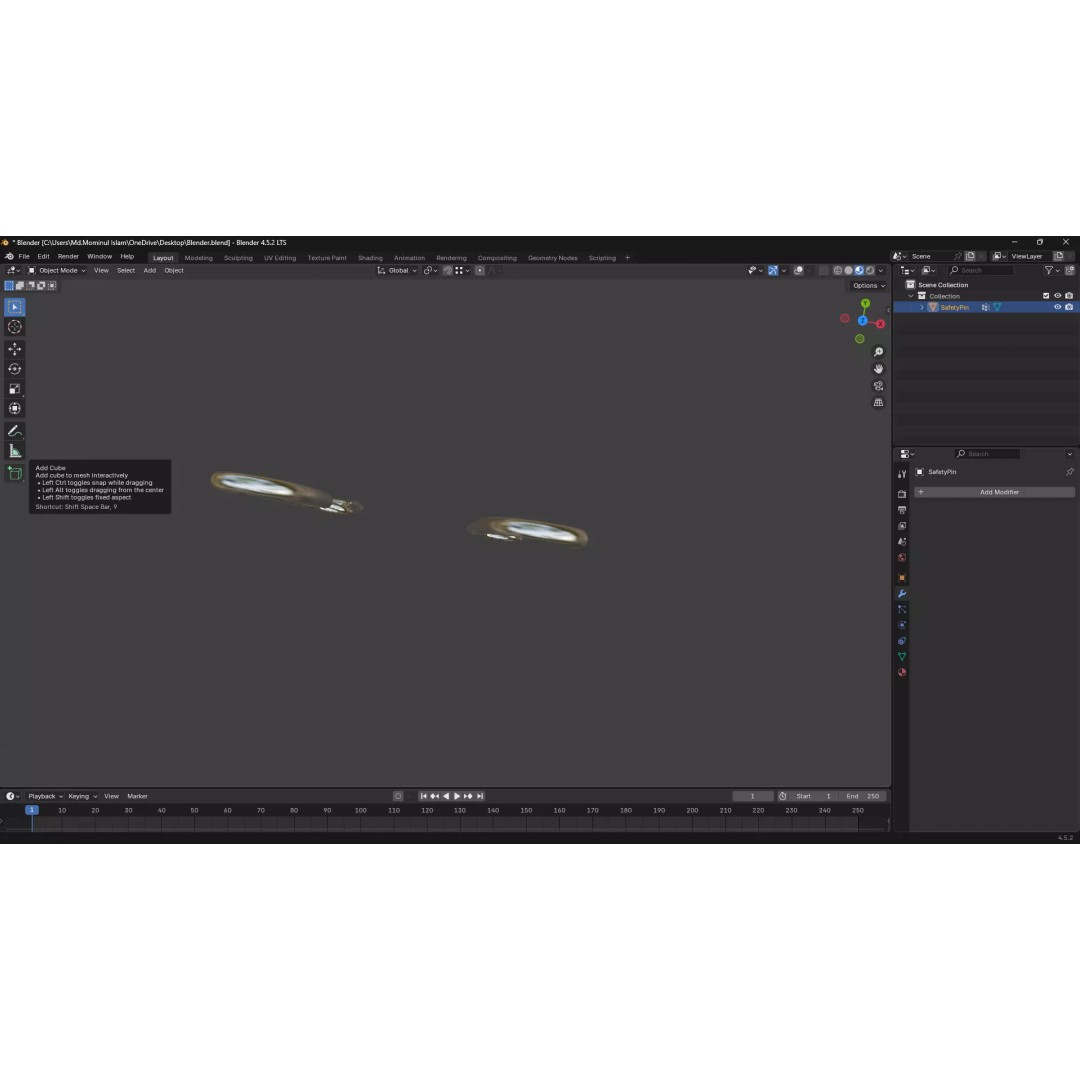 Safety Pin 3D Model – PBR Low Poly Asset, FBX, OBJ, Blender - View 31