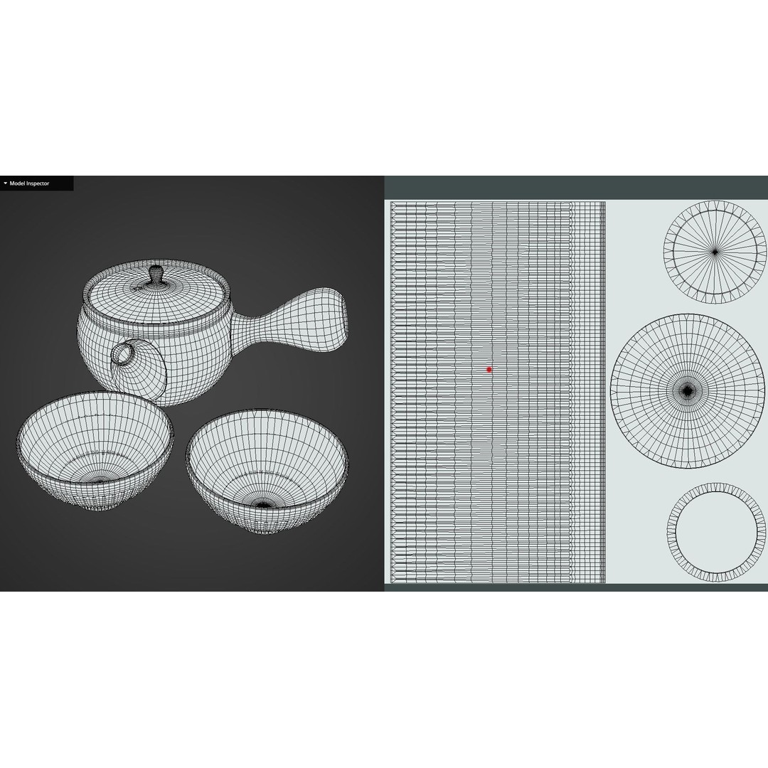 Korean Teapot Set 3D Model – Low Poly Game Ready FBX and OBJ - View 15