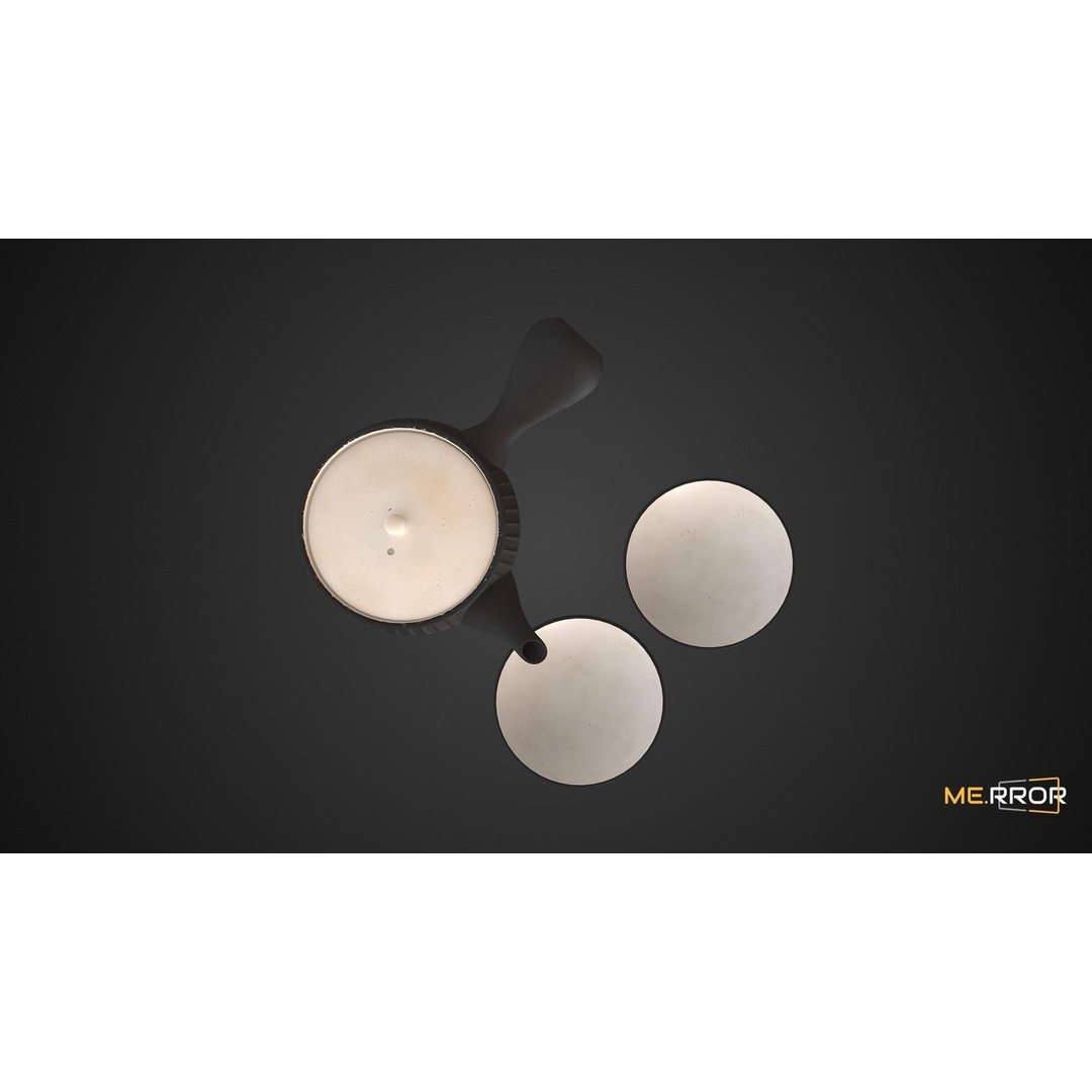 Korean Teapot Set 3D Model – Low Poly Game Ready FBX and OBJ - View 4
