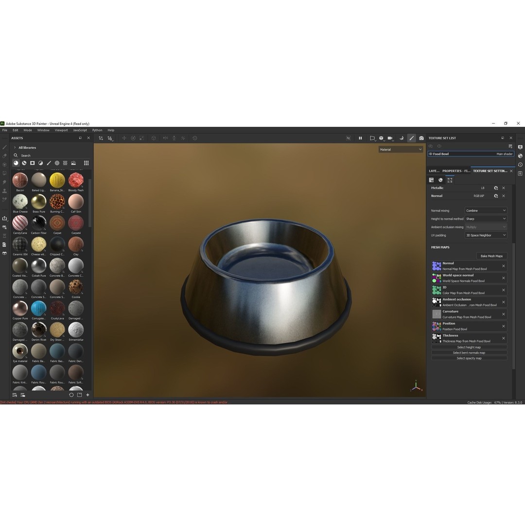 Food Bowl 3D Model – Low Poly Game Asset, PBR Textures, FBX, OBJ, Blender - View 8
