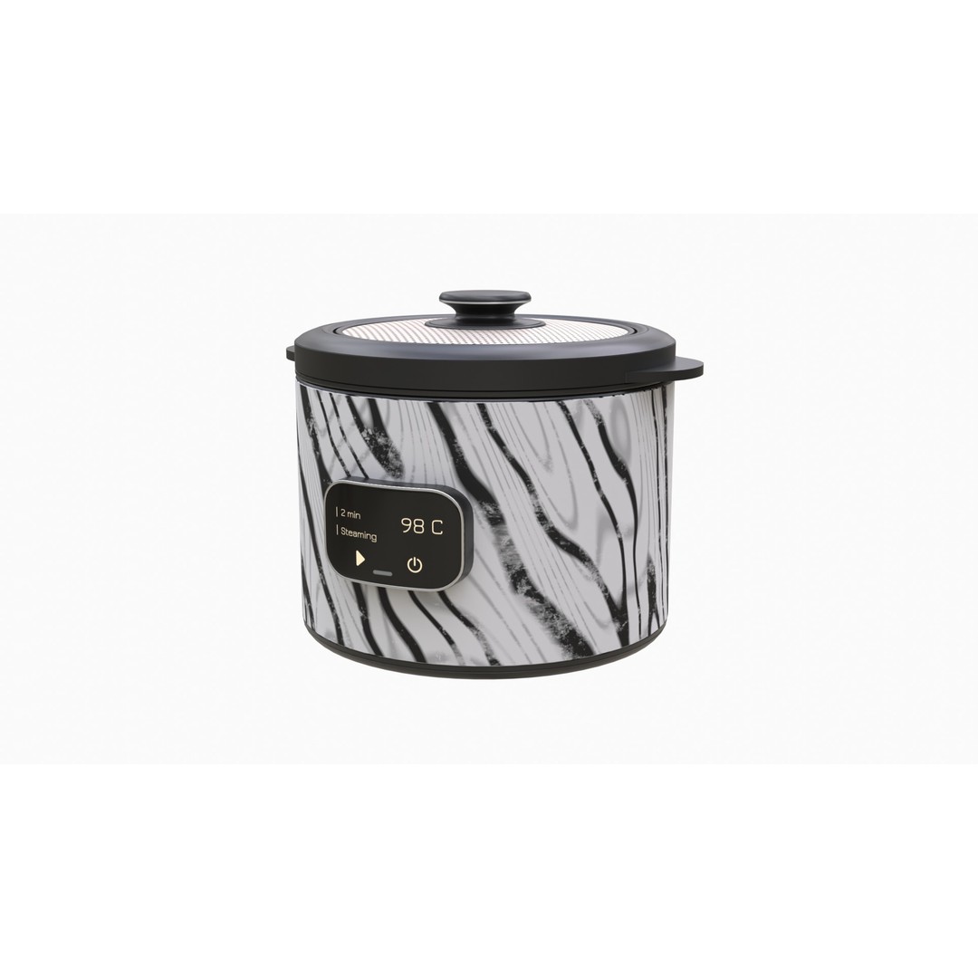 Low Poly Steamer 3D Model – Kitchen Appliance with PBR Textures, FBX - View 4