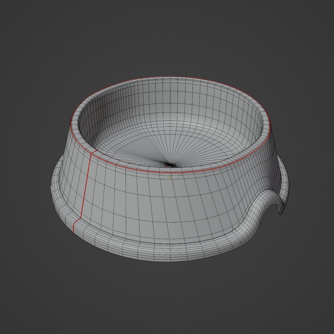 Used Metal Dog Bowl 3D Model – Mid Poly PBR Asset, Blender, FBX, OBJ