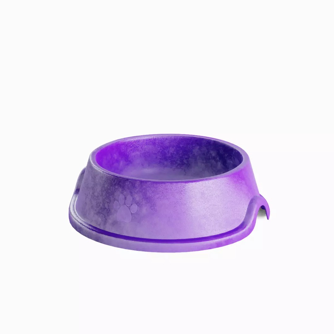 Used Metal Dog Bowl 3D Model – Mid Poly PBR Asset, Blender, FBX, OBJ - View 2