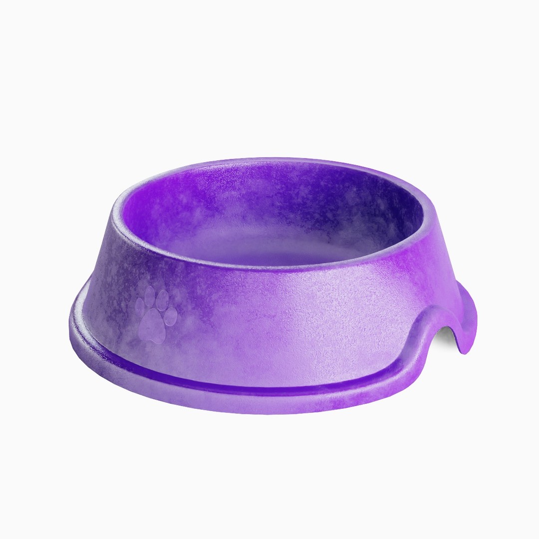 Used Metal Dog Bowl 3D Model – Mid Poly PBR Asset, Blender, FBX, OBJ - View 4