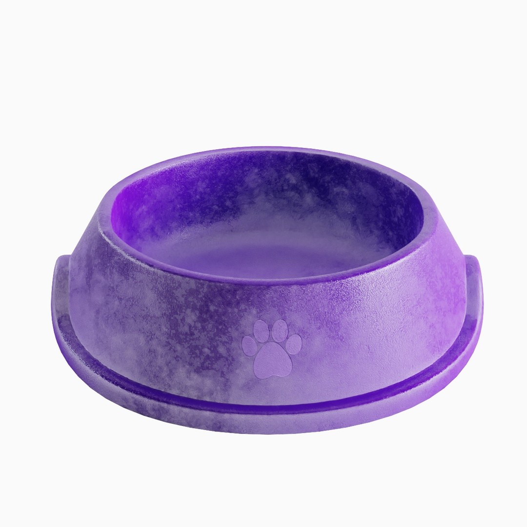 Used Metal Dog Bowl 3D Model – Mid Poly PBR Asset, Blender, FBX, OBJ - View 5