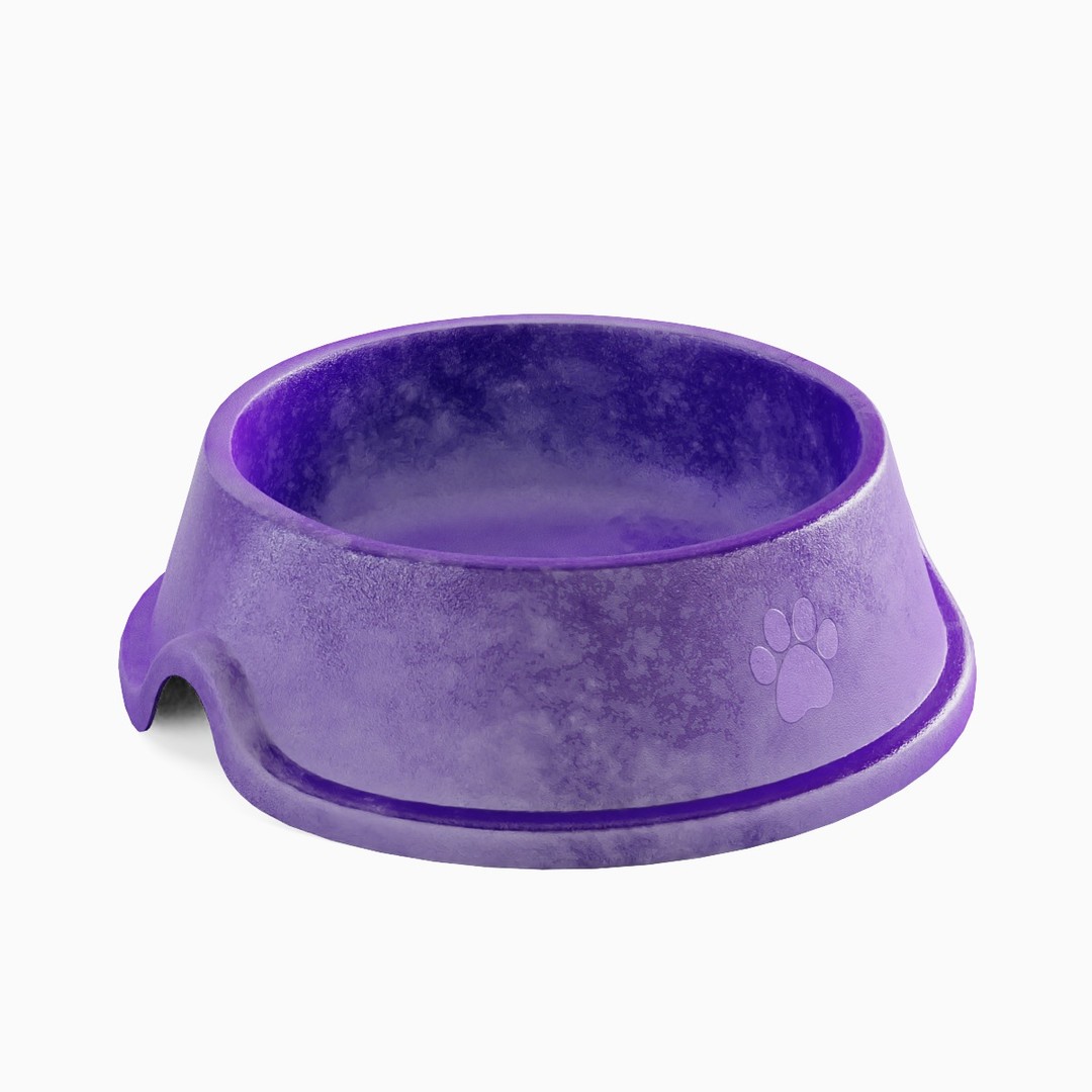 Used Metal Dog Bowl 3D Model – Mid Poly PBR Asset, Blender, FBX, OBJ - View 6
