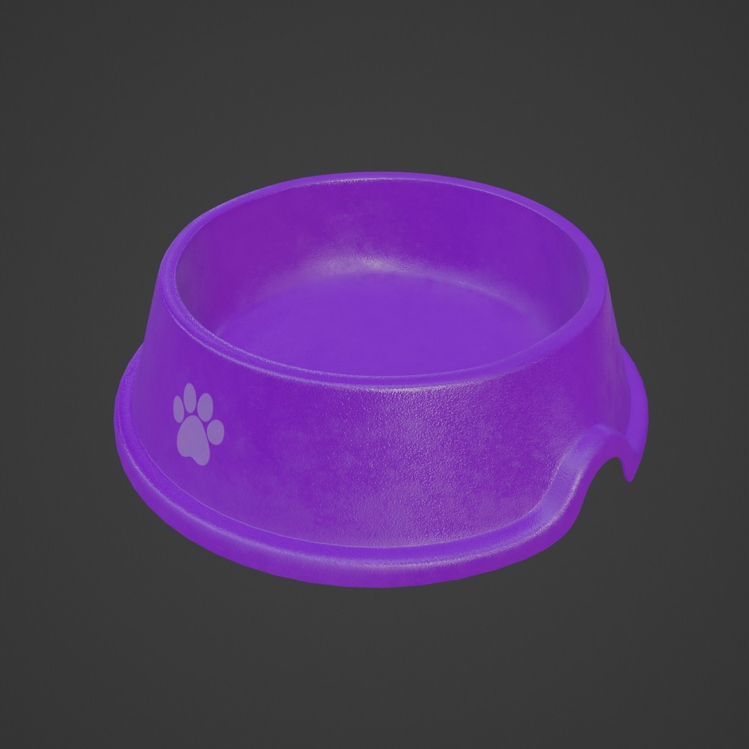 Used Metal Dog Bowl 3D Model – Mid Poly PBR Asset, Blender, FBX, OBJ - View 7