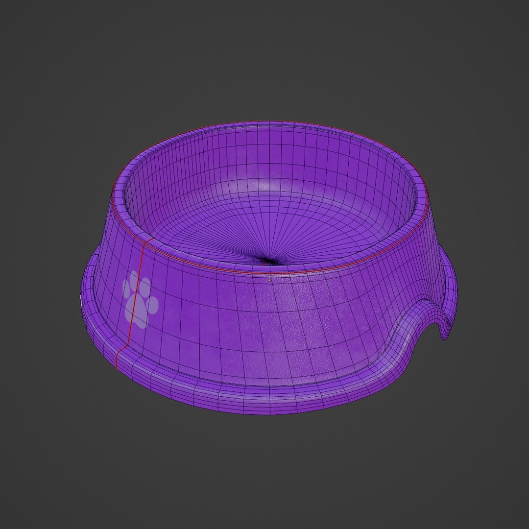 Used Metal Dog Bowl 3D Model – Mid Poly PBR Asset, Blender, FBX, OBJ - View 8