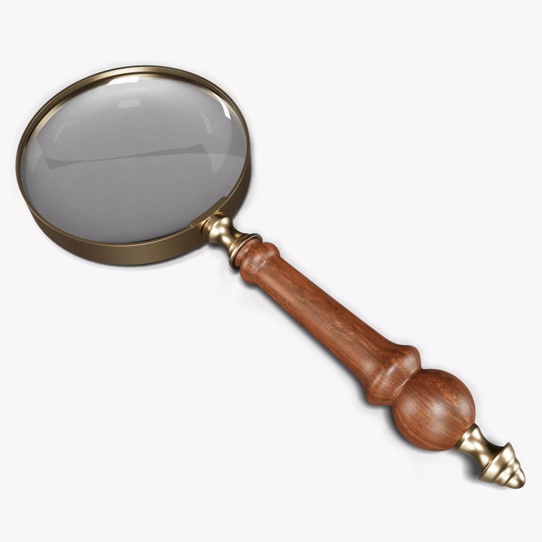 Handheld Magnifying Glass 3D Model – PBR Textured, Blender, FBX, OBJ - View 2