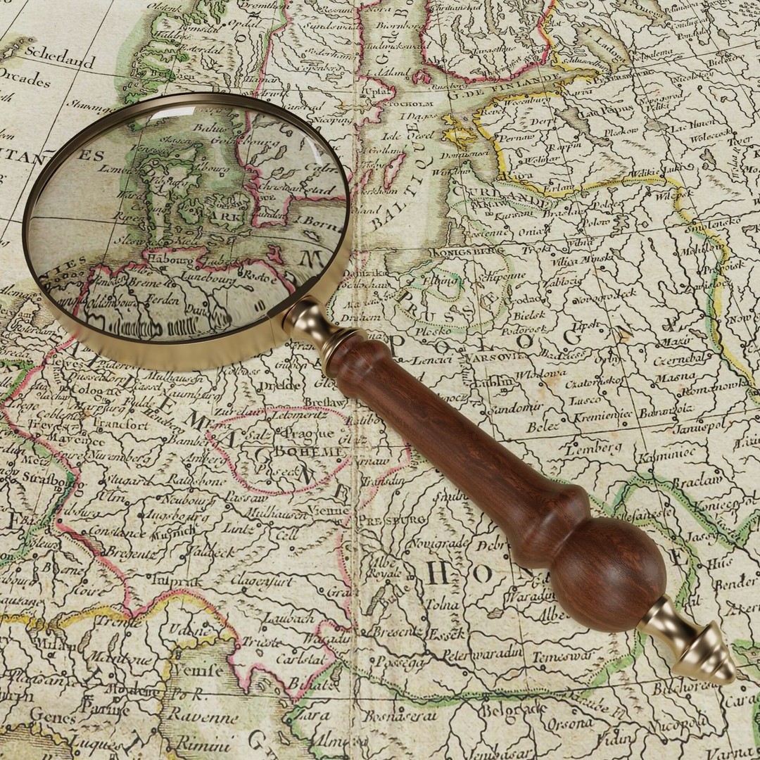 Handheld Magnifying Glass 3D Model – PBR Textured, Blender, FBX, OBJ - View 3