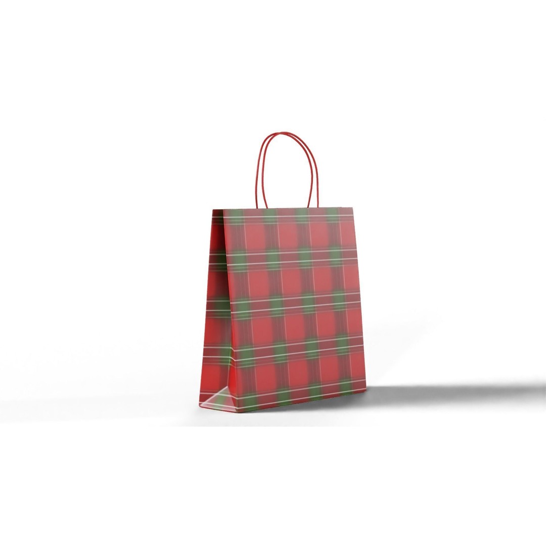 Christmas Gift Bag 3D Model – Festive Decoration with PBR Textures, FBX - View 4
