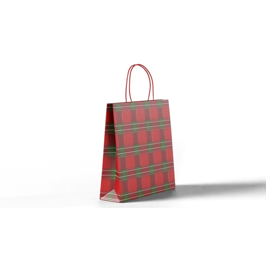 Christmas Gift Bag 3D Model – Festive Decoration with PBR Textures, FBX - View 5