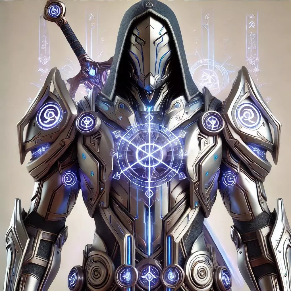 Futuristic Arcane Warrior 3D Model – High Poly Game-Ready Character